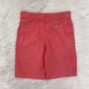 Vineyard Vines Boys 16 Red Blue Embroidered Whale Print Breaker Chino Shorts